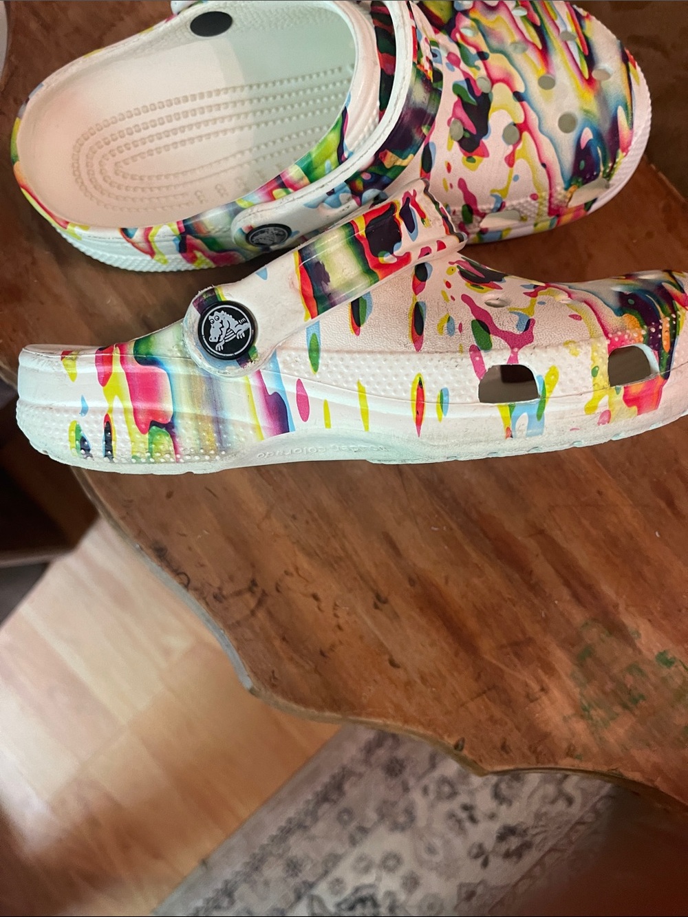 CROCS Kids White Multicolor Tie-Dye Clog - Picture 3 of 4